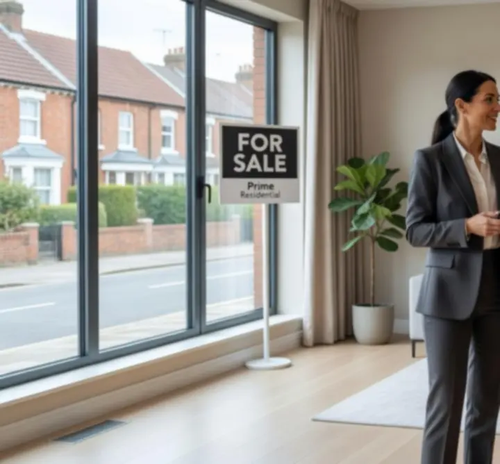 Agent showing a property to clients during a viewing